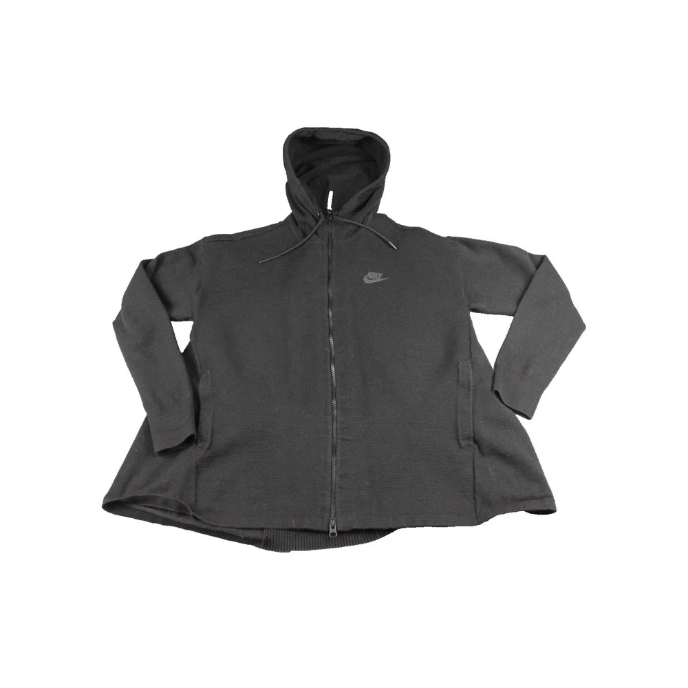 Nike Womens‎ Tech Knit Hooded Jacket Size Medium Black Full Zip 835641-010